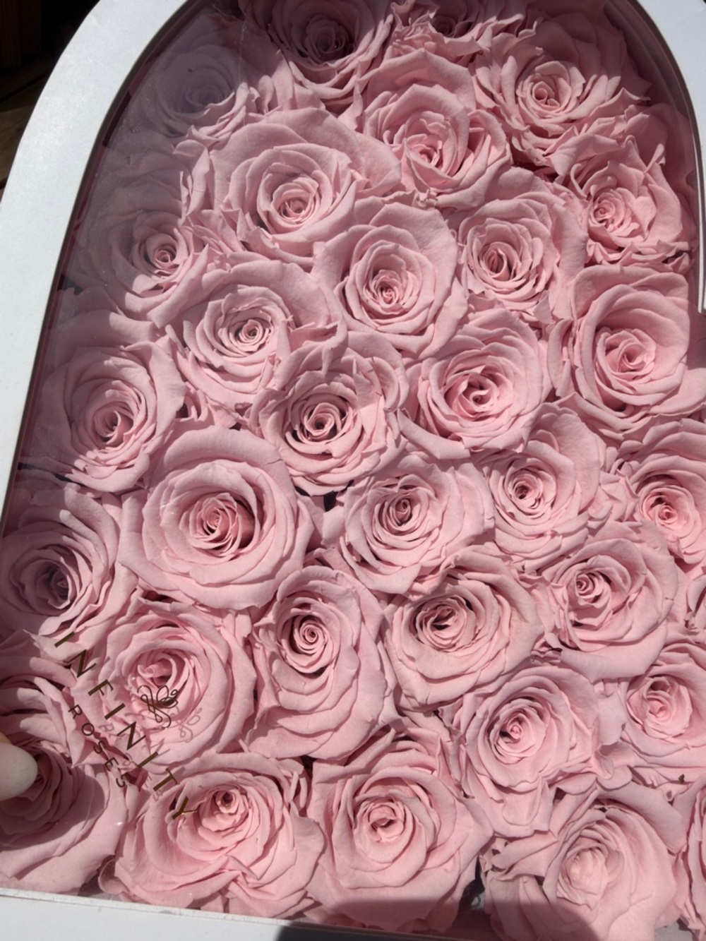Pink INFINITY Roses Heart-Shaped Rose Box - Picture 8 of 9